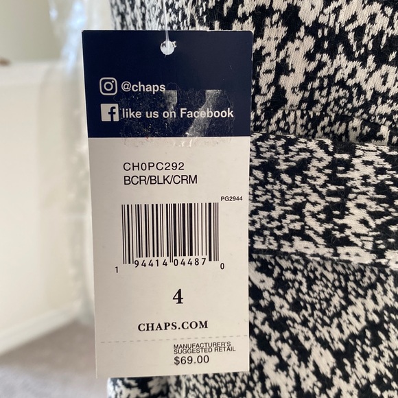 CHAPS BLACK COMBO DRESS SIZE 4 MSRP $69.00 NWT - Picture 11 of 11